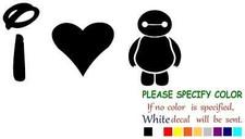 I Love Baymax Big Hero Vinyl Decal Sticker Car Truck Window Bumper Various Sizes