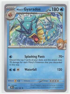 Pokemon Destined Rivals NON Holo Rare 049/182 Misty's Gyarados Deck  Exclusive | eBay