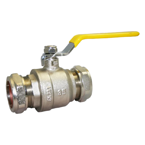 Pipestation 2X Lever Ball Valves (15mm) Full Bore With Red & Blue Handle Compression Fitting Shut Off Iso Valve