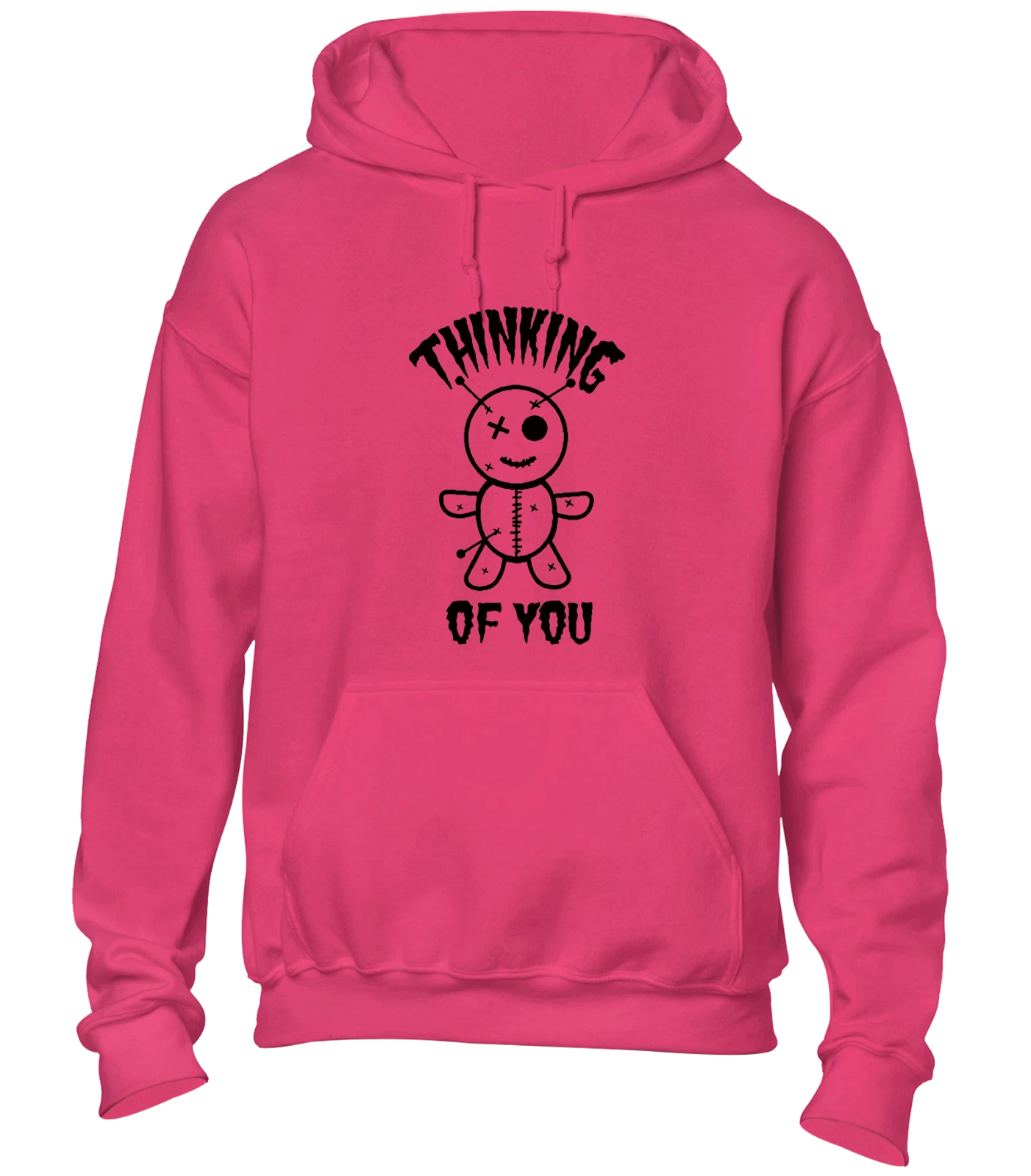 RHUDE FELPA CON CAPPUCCIO BAMBOLA VOODOO THINKING FELPA DIVERTENTE SCHERZO DESIGN RUDE TOP COOL MODA NUOVA