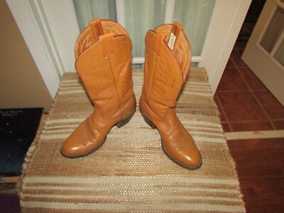 Vintage Nocona Golden Brown Leather Cowboy Western Boots  display picture 3