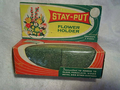 1950's,60's STAY PUT ARTIFICIAL FLOWER HOLDER,Unused,plastic plants inc.hoboken