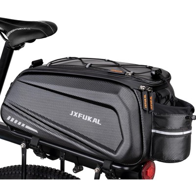 Waterproof Hard Shell Bike Trunk Bag - 9.5L - Pannier with Reflector, Rain Co...