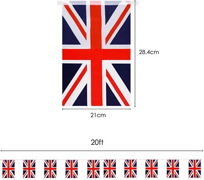 Union Jack Stoff-Wimpelkette – Rot-weiß Und Blau King Charles