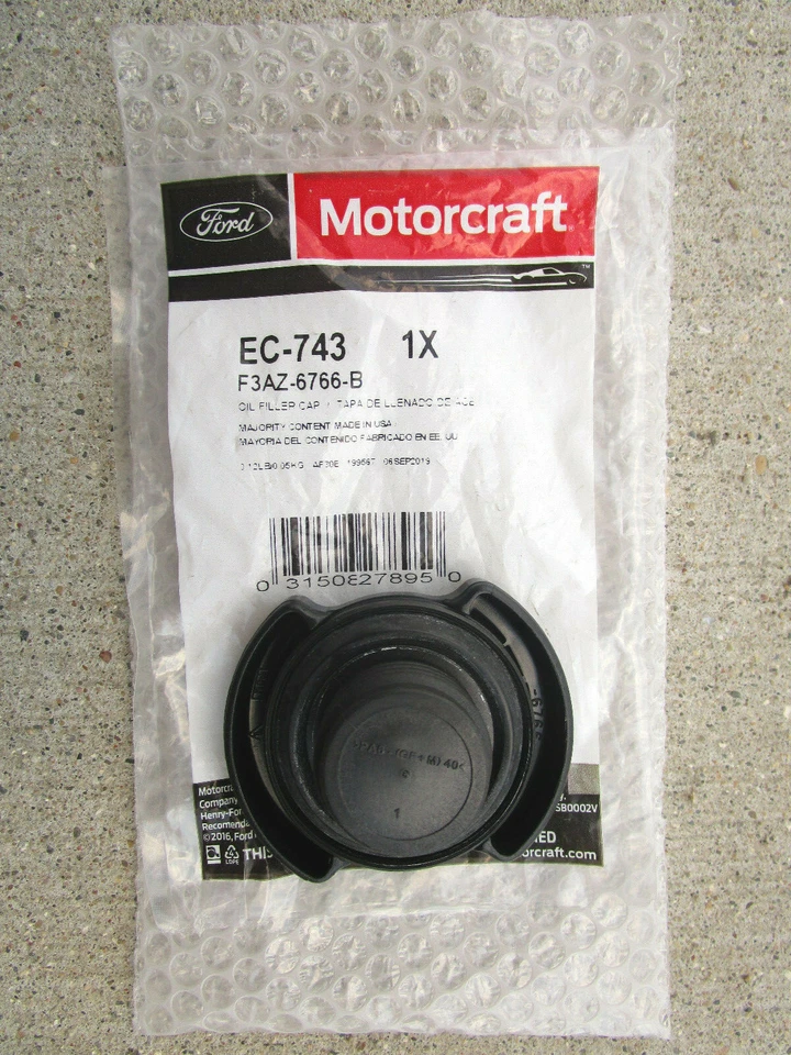 TAPA DE LLENADO DE ACEITE DE MOTOR FORD LINCOLN 3FAZ-6766-B MOTORCRAFT EC-743 EC743 OEM NUEVO Foto 2 de 2