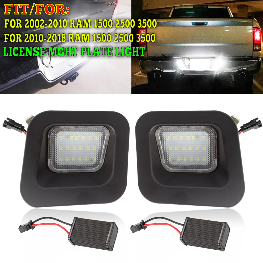 2x LED License Plate Light Smoked Lamp For Dodge RAM 1500 2500