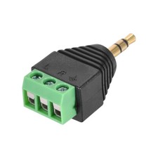3.5mm 3 Pole Male to AV 3 Screw Terminal Stereo Audio Video Connector Adapter