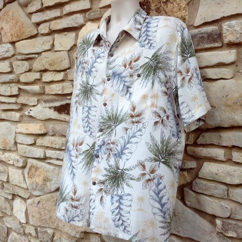 Camisa hawaiana Batik Bay Aloha Friday para hombre XL coco con botones bolsillo a juego - Imagen 4 de 10