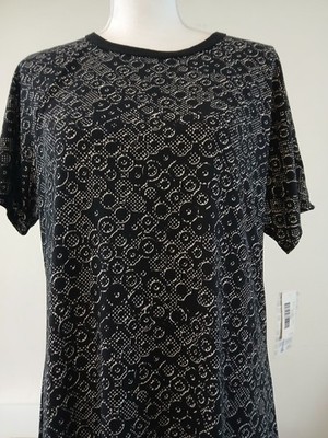 LULAROE Size L Long Dress 59 Inches  Color Black/White   Pull-on New