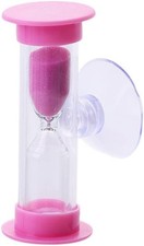 Pink 2/3 Minute Plastic Sand Timer Hourglass Sand Clock with Suction Cup Time