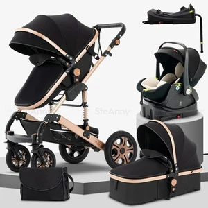 Baby Stroller Combo Car Seat, Baby Travel System with Isofix Base,Baby Pram 3in1