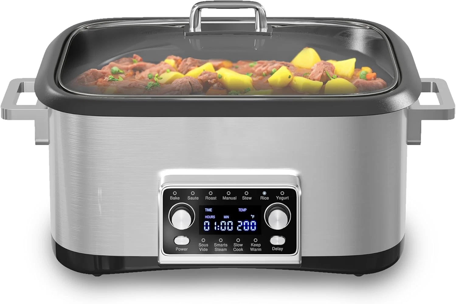 Versatile 8-Quart 12-in-1 Programmable Slow Cooker with Timer & Auto Shut Off