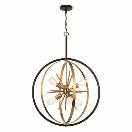 Estelle 6-Light Pendant in Mid-Century Modern and Sputnik Style 38 Inches Tall - Picture 1 of 13