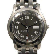 GUCCI Round face 5500M Watches Stainless Steel Quartz Gray Dial Sherry lin...