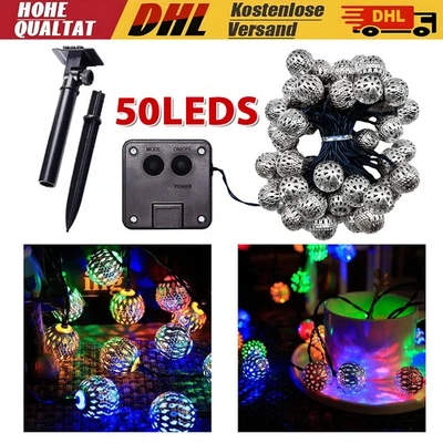 Orientalische Marokkanische Lichterkette –7 Meter | Solar-Garten-Lichterkette DE - Bild 1 von 4
