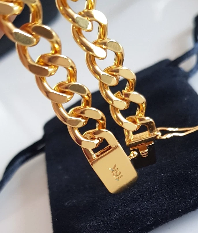 EDLE 925 Silber 18K GOLD PANZER ARMBAND Panzerkette Figaro ARM KETTE Königskette - Bild 4 von 4