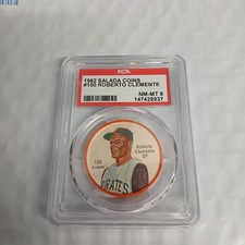 1962 Salada Coins #150 ROBERTO CLEMENTE - Pittsburgh Pirates - PSA 8 NM MT - GEM