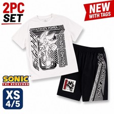 Sonic Hedgehog Boys 2PC Set XS 4/5 Shirt Shorts NWT Outfit