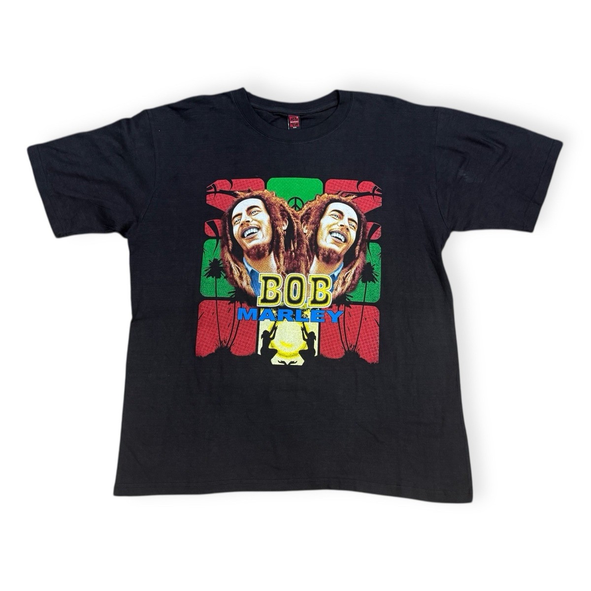 Rare Vintage 90s Bob Marley King Tag - Double Sided Shirt Music