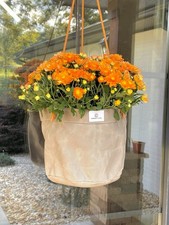 Maceta colgante de lona encerada rústica soporte para plantas de interior/exterior
