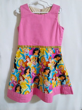 Disney Princess Dress – Custom Vintage, Pink with Princess Print, Size 5–6