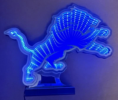 Authentic Sporticulture NFL LED Infinity Logo Light Detroit Lions Reg $85