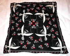 Vintage Pirate Skull and Cross Bones Bandana OTC 100% Cotton
