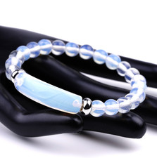 8mm Natural Opal Opalite Round Beads Elastic Bracelet Body Energy Yoga 7.3 INCH
