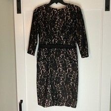 Taylor Womens Crew Neck Floral Midi Lace Dress Black Size 4 Whimsigoth Fairy
