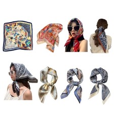 Stylish Flower Head Scarf French Bandana Shawl Wrap for Women Beach Vacation Use