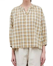 Grade & Gather Women's Cotton Plaid Blous Size S