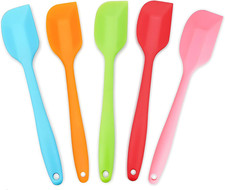 5 Stück Silikon Teigschaber, Hitzebeständig Spatel Set, Backen Kochen Silikon Kü