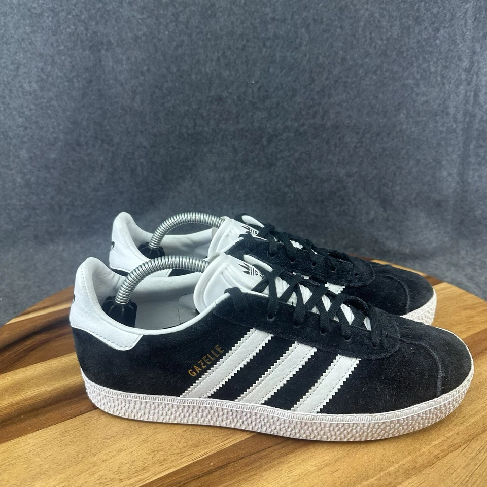 Adidas Originales Niños Gazelle J Zapatos Negro/Blanco/Dorado Metálico Talla 5 Niños Grandes Foto 4 de 4