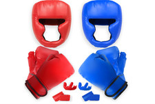 Set de Boxeo 14 Piezas para Principiantes Guantes Casco Protectores y Regalos
