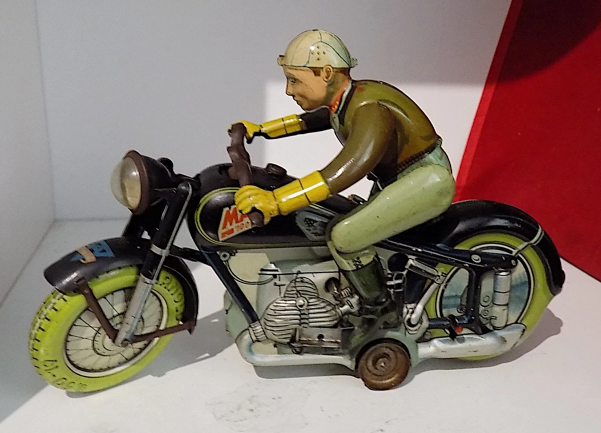Jouet Moto Vintage En Tôle - Friction - URSS - Années 1970 - Bon état