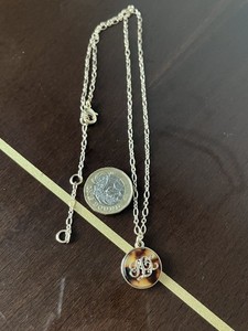 Authentic Lauren Ralph Lauren gold plated initial tortoise pendant necklace