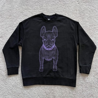 Lifework French Bulldog Graphic Crewneck Sweatshirt Mens Medium Black Pullover