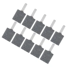 10-Pack Abrasive Mounted Stone Grinding Bits, 1IN(25mm) Dia Cylinder [Gray]
