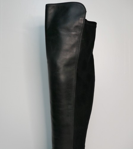 CLARKS CADDY BELLE BLACK LEATHER/STRETCH TEXTILE OVER THE KNEE BOOTS UK 4.5 STD - Picture 9 of 15