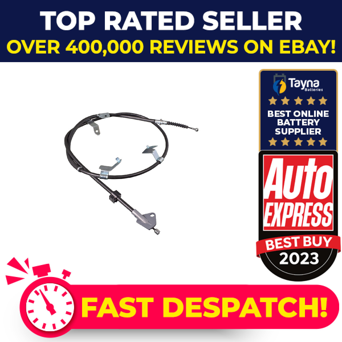 Handbrake Cable fits TOYOTA AURIS ZZE150 1.4 Rear Left 07 to 12 4ZZ-FE Quality