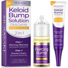 Piercing Keloid Bump Solution Oil Gel Kit, Piercing Aftercare. Exp-06/2028