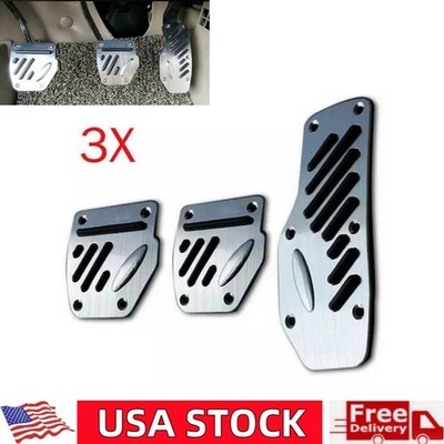 3PCS Car Non-Slip Manual Gas Brake Foot Pedal Pad Cover Accelerator Pedal Cover