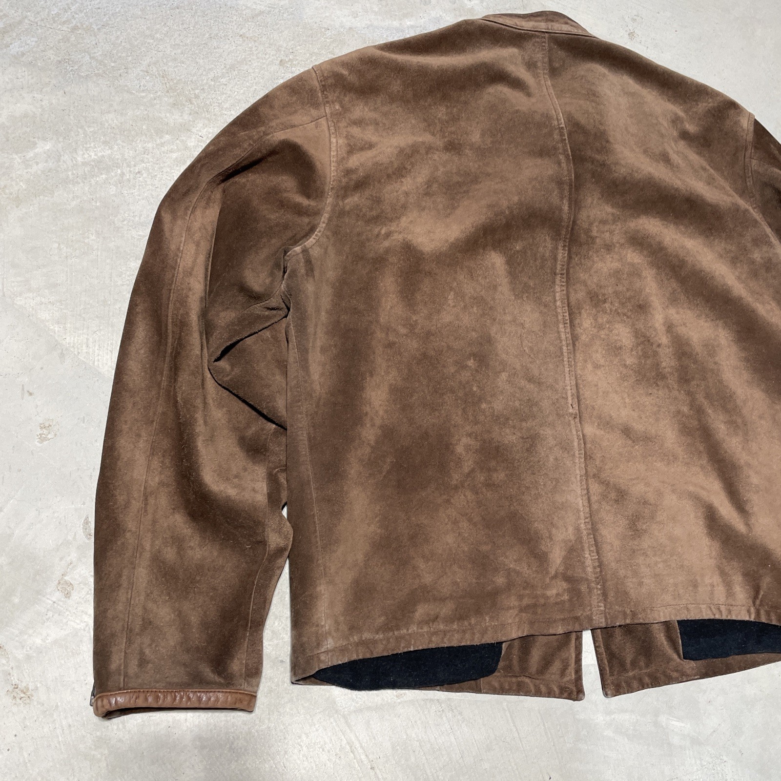 VTG Polo Ralph Lauren Men's Jacket SZ XL Brown Suede Leather Biker Coat Zippers thumbnail 11