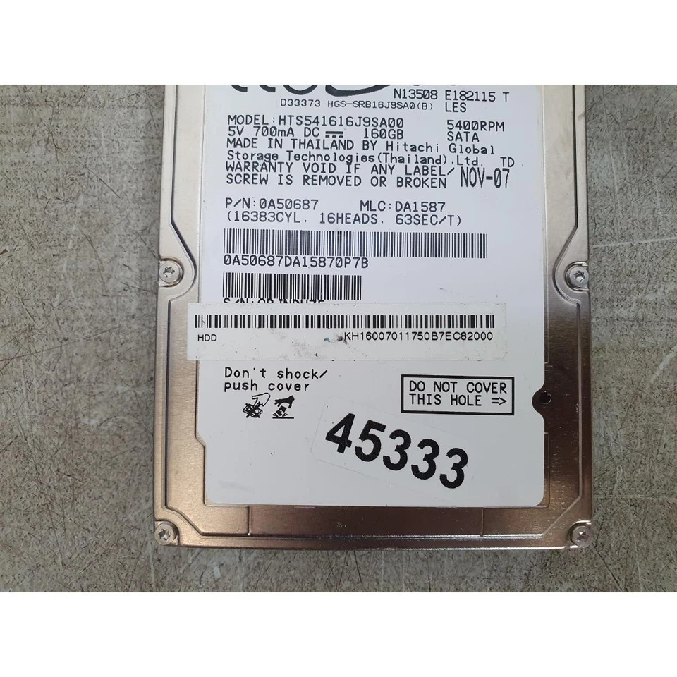 Hitachi HTS541616J9SA00 Internal Hard Drive Black SATA 160GB HDD 2.5" 5400 RPM - Image 3 of 4