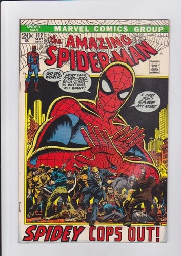 Amazing Spider-Man #112, Sept. 1972 Marvel Comics, Spidey Cops Out! FN/VF