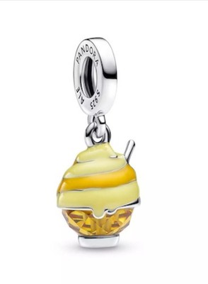 New Disney Parks X Pandora Dole Whip Swirl Sweet Treat Dangle Charm Silver Cubic