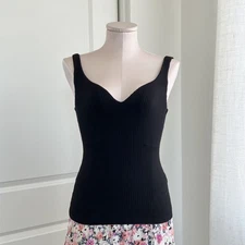 NWT H&M XS Sweetheart Neckline Tank Top Ribbed Lined Clean Aesthetic