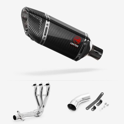Lextek Carbon Fibre SP11C 200mm Komplettanlage schwarz robustes Rohr Straßenmotorrad
