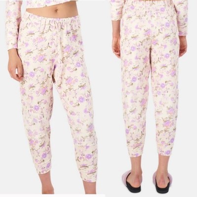 LoveShackFancy Etty Pant Floral Cotton Blend Jogger Pants Boho Cottagecore L