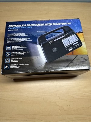 Supersonic SC-1082 AM/FM/SW 1-7 9-Band Rechargeable Radio +USB/SD +Flashlight